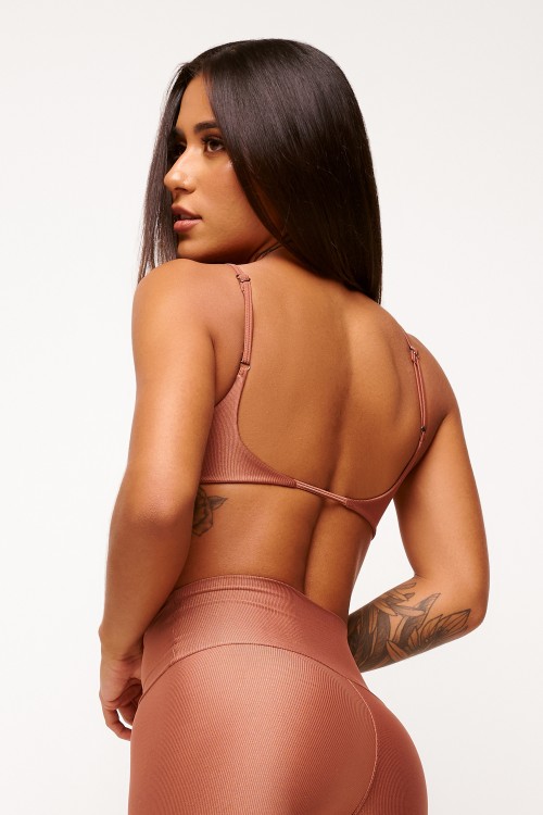 Top Bronze Fit com Decote Essence