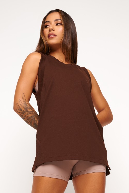 Regata Marrom de Algodão Summit